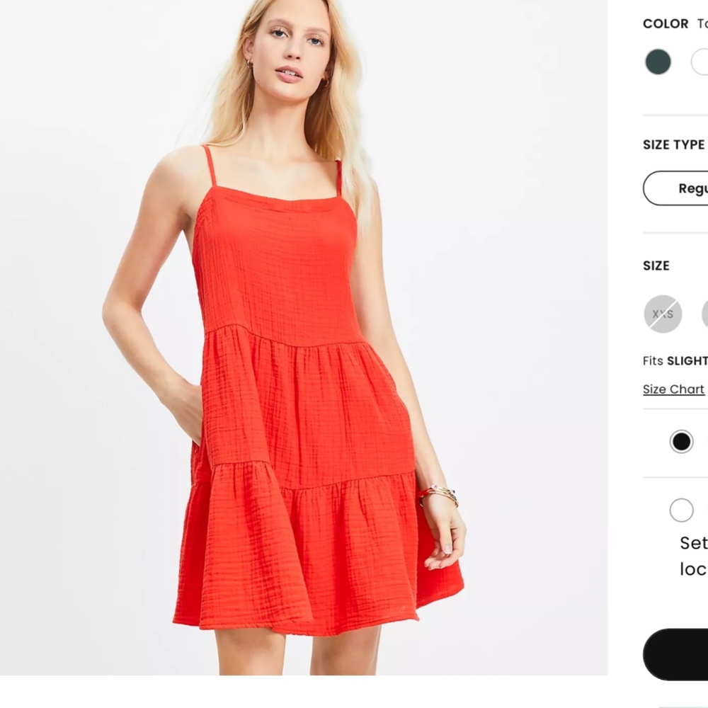 Loft Fashion Red Tiered Mini Dress